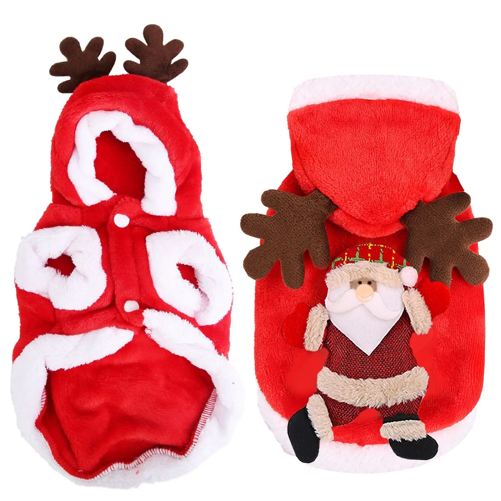 Christmas Pet Costume Santa Reindeer Winter Outfit